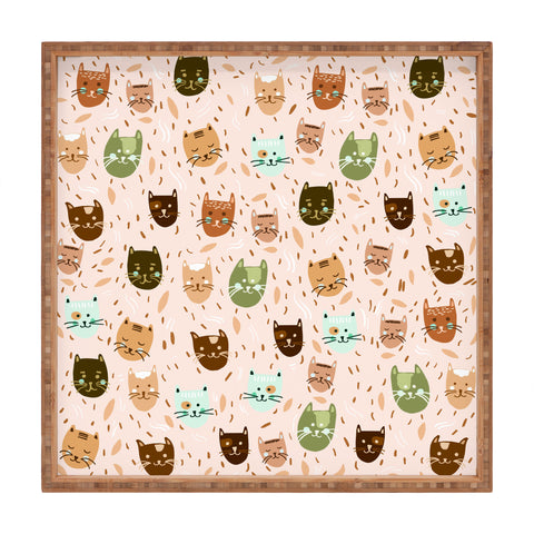 Valeria Frustaci Cats pattern retro Square Tray