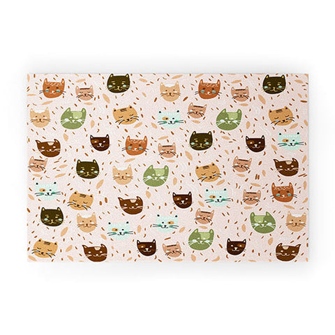 Valeria Frustaci Cats pattern retro Welcome Mat