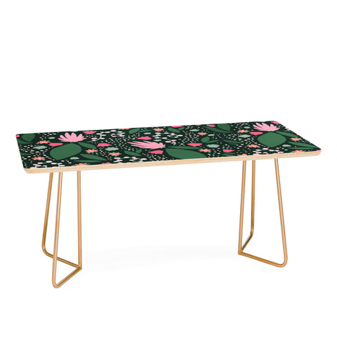 Valeria Frustaci Flowers pattern in pink and green Coffee Table