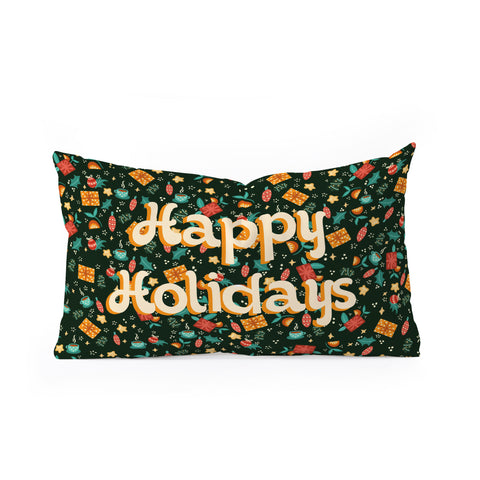 Valeria Frustaci Happy holidays I Oblong Throw Pillow