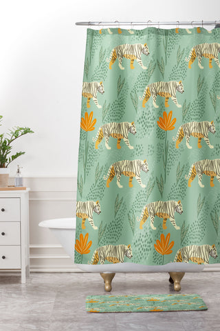 Valeria Frustaci The tiger pattern Shower Curtain And Mat