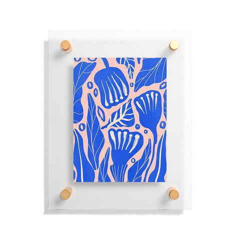 Viviana Gonzalez Abstract Floral Blue Floating Acrylic Print