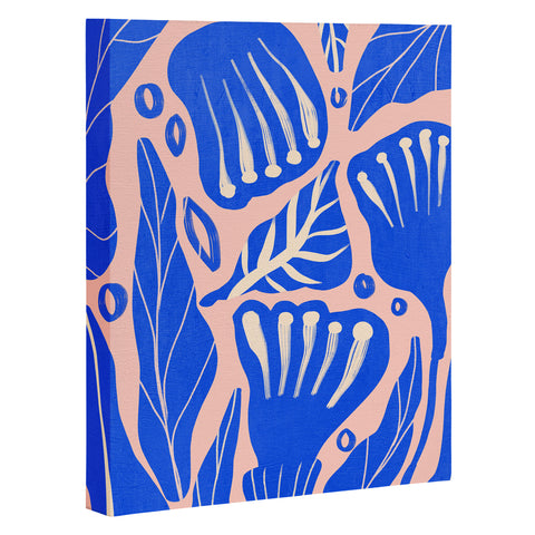 Viviana Gonzalez Abstract Floral Blue Art Canvas