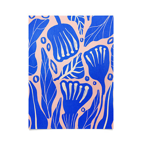 Viviana Gonzalez Abstract Floral Blue Poster