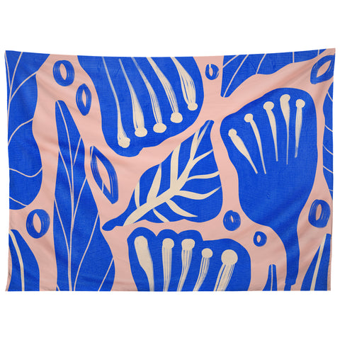 Viviana Gonzalez Abstract Floral Blue Tapestry