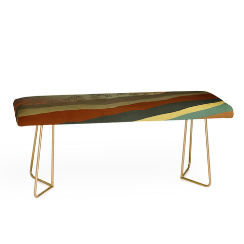 Viviana Gonzalez Abstract Retro Landscape 01 Bench
