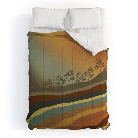 Viviana Gonzalez Abstract Retro Landscape 01 Comforter