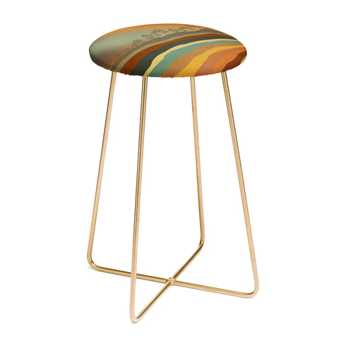 Viviana Gonzalez Abstract Retro Landscape 01 Counter Stool
