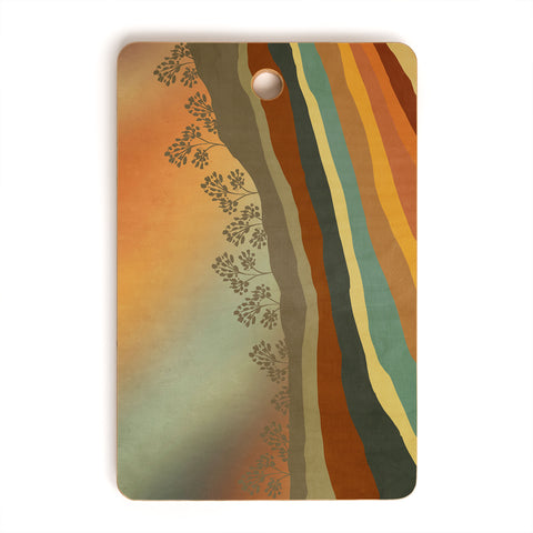 Viviana Gonzalez Abstract Retro Landscape 01 Cutting Board Rectangle