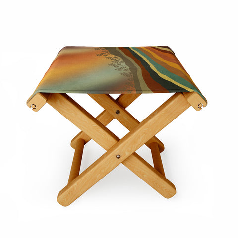 Viviana Gonzalez Abstract Retro Landscape 01 Folding Stool