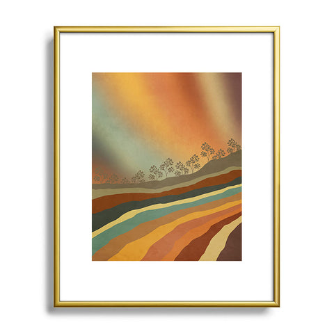 Viviana Gonzalez Abstract Retro Landscape 01 Metal Framed Art Print