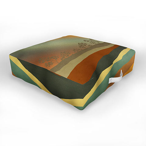 Viviana Gonzalez Abstract Retro Landscape 01 Outdoor Floor Cushion