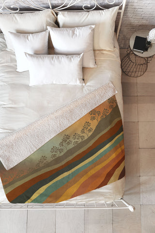 Viviana Gonzalez Abstract Retro Landscape 01 Fleece Throw Blanket