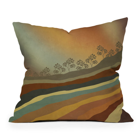 Viviana Gonzalez Abstract Retro Landscape 01 Throw Pillow