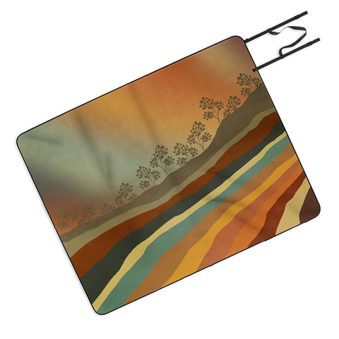 Viviana Gonzalez Abstract Retro Landscape 01 Picnic Blanket