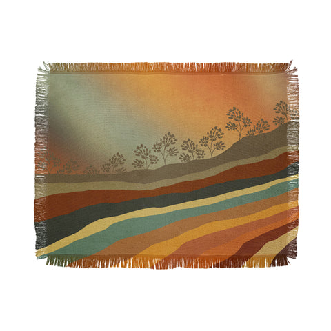 Viviana Gonzalez Abstract Retro Landscape 01 Throw Blanket