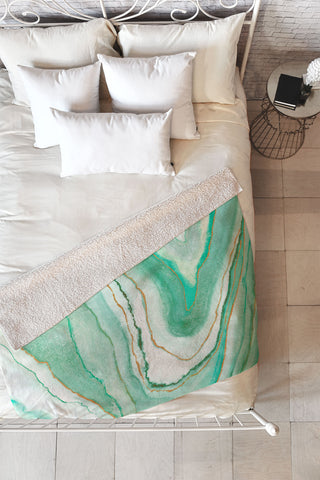 Viviana Gonzalez Agate Inspired Watercolor 07 Fleece Throw Blanket