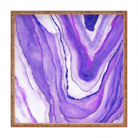 Viviana Gonzalez Agate Inspired Watercolor 09 Square Tray