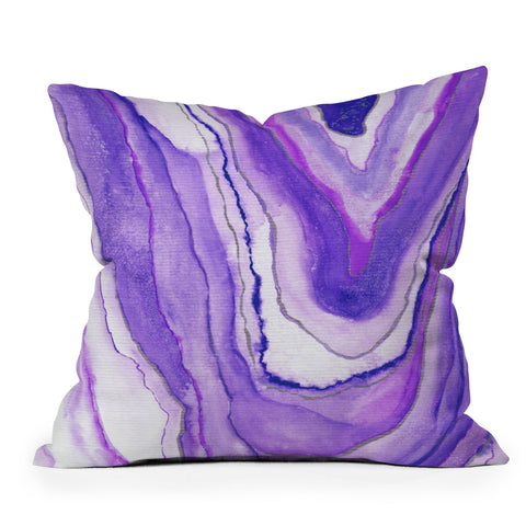 Viviana Gonzalez Agate Inspired Watercolor 09 Throw Pillow