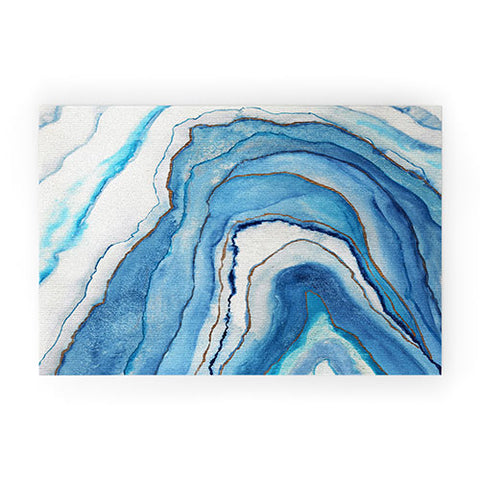 Viviana Gonzalez AGATE Inspired Watercolor Abstract 02 Welcome Mat