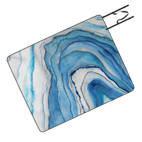 Viviana Gonzalez AGATE Inspired Watercolor Abstract 02 Picnic Blanket