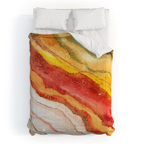 Viviana Gonzalez AGATE Inspired Watercolor Abstract 03 Comforter