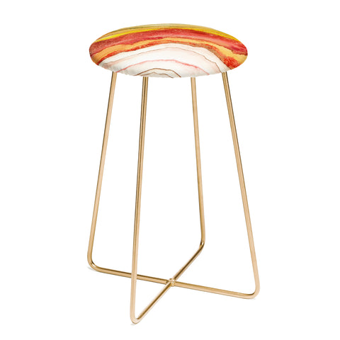 Viviana Gonzalez AGATE Inspired Watercolor Abstract 03 Counter Stool