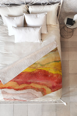 Viviana Gonzalez AGATE Inspired Watercolor Abstract 03 Fleece Throw Blanket