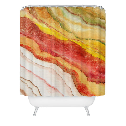 Viviana Gonzalez AGATE Inspired Watercolor Abstract 03 Shower Curtain