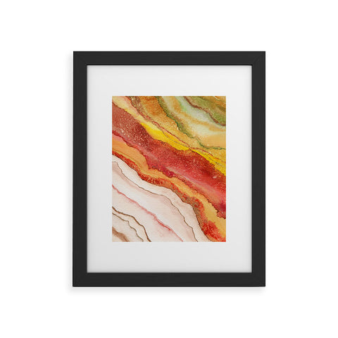 Viviana Gonzalez AGATE Inspired Watercolor Abstract 03 Framed Art Print