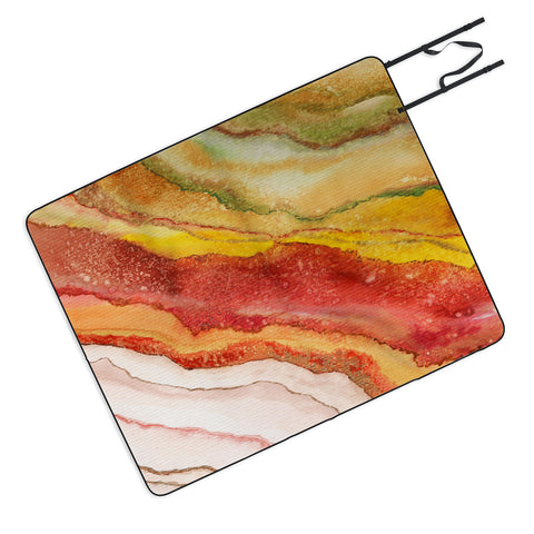 Viviana Gonzalez AGATE Inspired Watercolor Abstract 03 Picnic Blanket