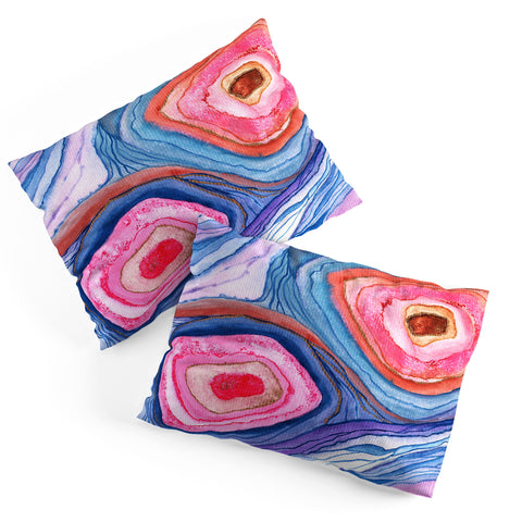 Viviana Gonzalez AGATE Inspired Watercolor Abstract 04 Pillow Shams