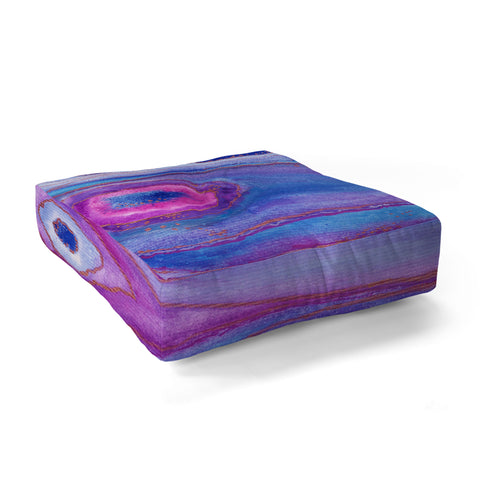 Viviana Gonzalez AGATE Inspired Watercolor Abstract 05 Floor Pillow Square