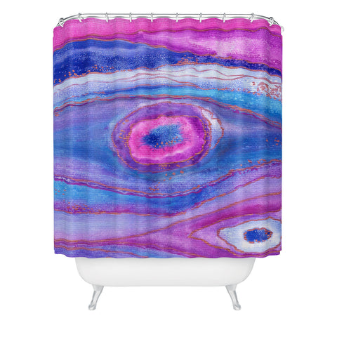 Viviana Gonzalez AGATE Inspired Watercolor Abstract 05 Shower Curtain