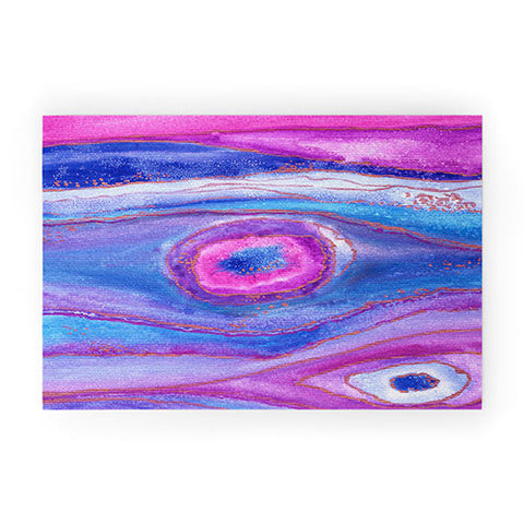 Viviana Gonzalez AGATE Inspired Watercolor Abstract 05 Welcome Mat