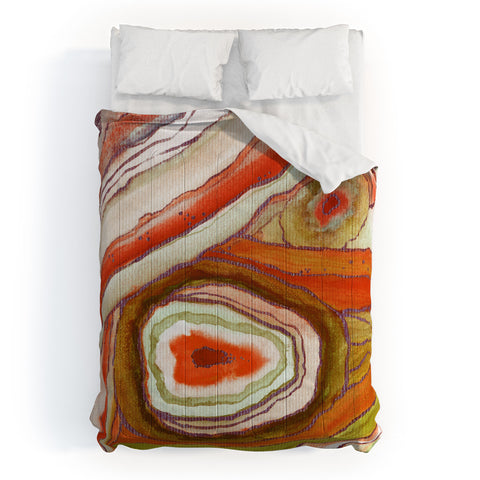 Viviana Gonzalez AGATE Inspired Watercolor Abstract 06 Comforter