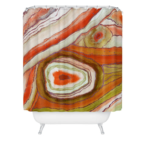 Viviana Gonzalez AGATE Inspired Watercolor Abstract 06 Shower Curtain