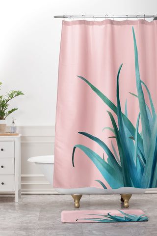 Viviana Gonzalez Aloe Vera 01 Shower Curtain And Mat