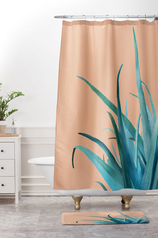 Viviana Gonzalez Aloe Vera 03 Shower Curtain And Mat
