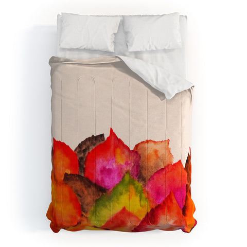 Viviana Gonzalez Autumn abstract watercolor 01 Comforter