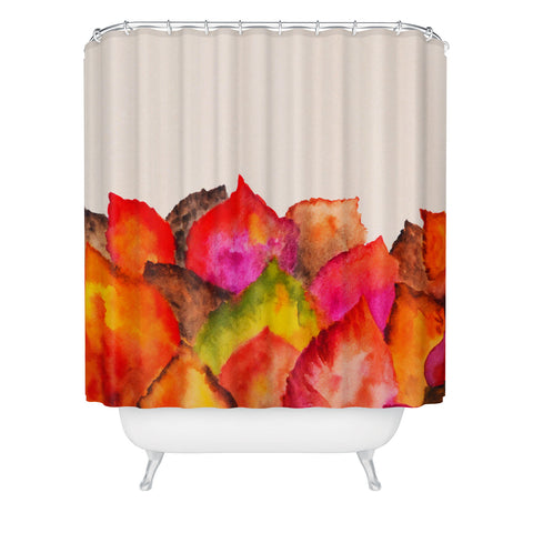 Viviana Gonzalez Autumn abstract watercolor 01 Shower Curtain