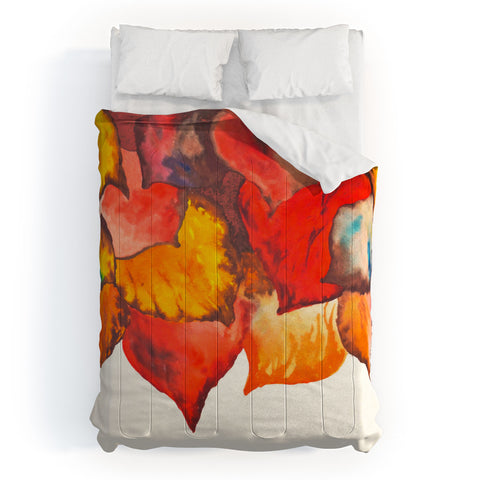 Viviana Gonzalez Autumn abstract watercolor 02 Comforter