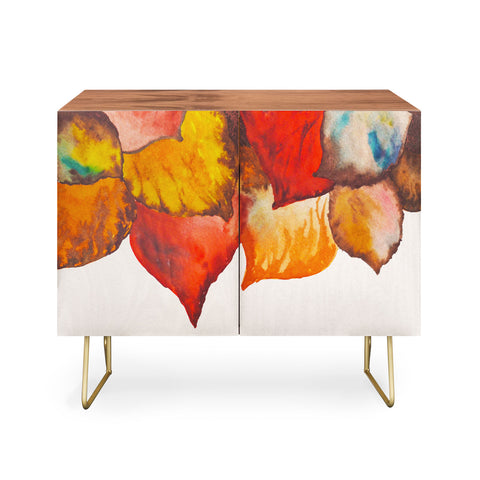 Viviana Gonzalez Autumn abstract watercolor 02 Credenza