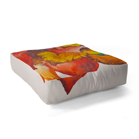 Viviana Gonzalez Autumn abstract watercolor 02 Floor Pillow Square