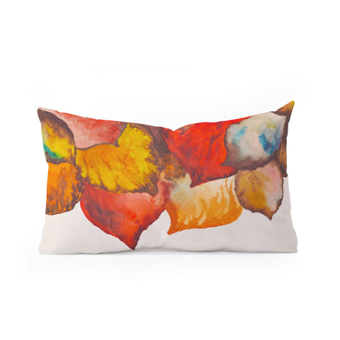 Viviana Gonzalez Autumn abstract watercolor 02 Oblong Throw Pillow