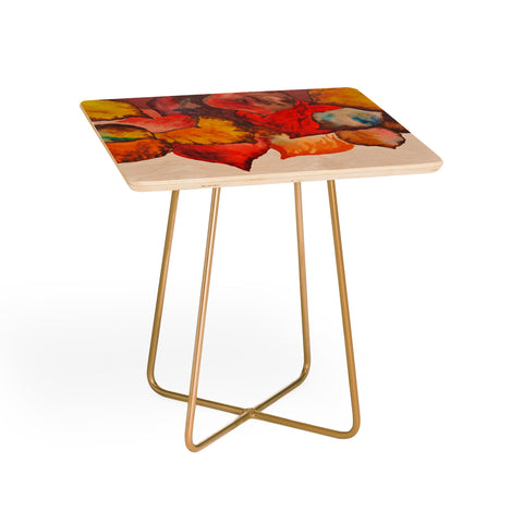Viviana Gonzalez Autumn abstract watercolor 02 Side Table