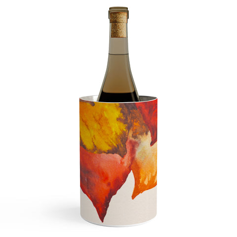 Viviana Gonzalez Autumn abstract watercolor 02 Wine Chiller