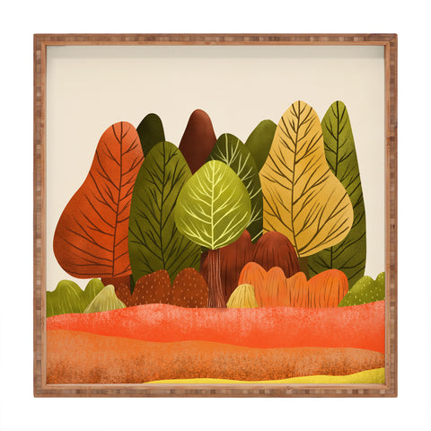 Viviana Gonzalez Autumn landscape 1 Square Tray