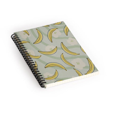 Viviana Gonzalez Banana And Flowers Spiral Notebook