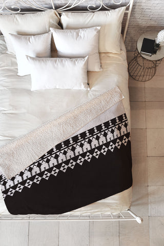 Viviana Gonzalez Black and white collection 04 Fleece Throw Blanket